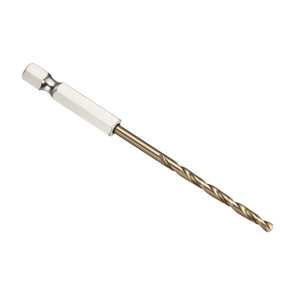 Uxcell 4.2mm Hex Shank Drill Bit, M2 High-Speed Steel Bits Quick Change Design for Impact Driver 135 Gold Finish for Stainless Steel Hard Metal - 6 Pack