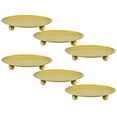 thumbnail image 1 of Uxcell 4.3" Dia Round Decorative Candle Plate Base Holders Iron Gold 6Pcs, 1 of 5