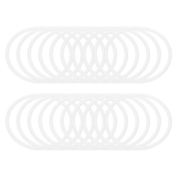 Uxcell 4.3 Inch Dream Catcher Rings, 20 Pcs Plastic Macrame Wreath Floral Round Ring Hoop, White