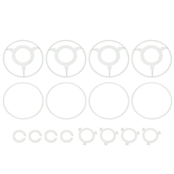 Uxcell 4.3 Inch Lamp Shade Ring, 4 Set Lamp Shade Frame with E27 to E26 or E14 Adapter Lampshade Frame Wire with Conversion Ring