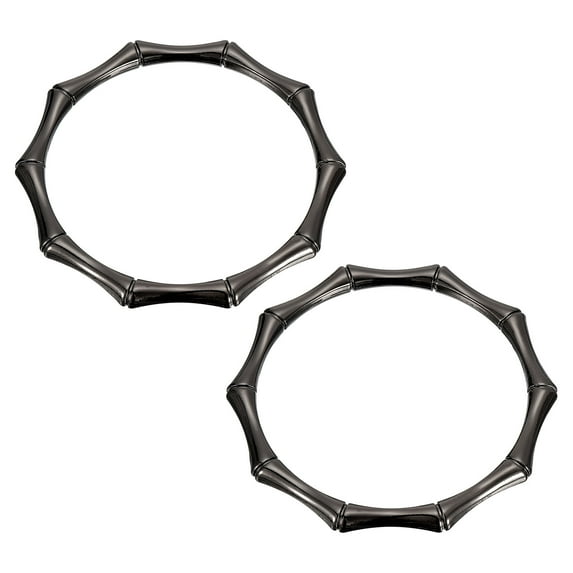 Uxcell 4.33" Metal Round Bamboo Handbag Handle Replacement for Purse Making, 2Pack Dark Grey