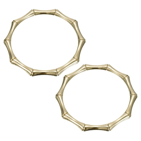 Uxcell 4.33" Metal Round Bamboo Handbag Handle Replacement for Purse Making, 2Pack Gold
