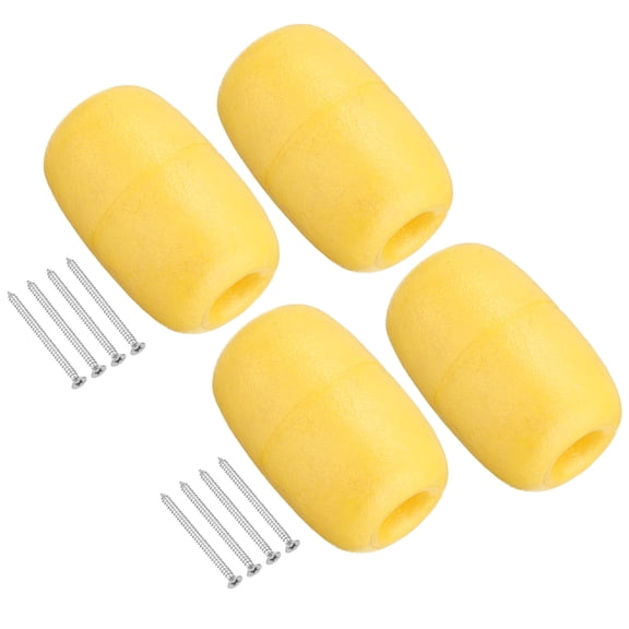 Uxcell 4.33" x 2.76" Rope Float Buoy Set, 4 Pcs 270g Water Floats Rope, Yellow
