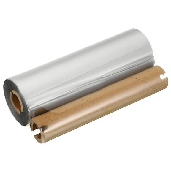 Uxcell 4.33"x295' (110mmx90m) Wax Thermal Transfer Ribbon, 1 Roll 1/2" Core Ink Out Barcode Ribbon with Core, Silver