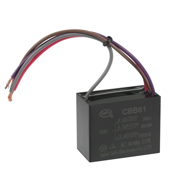 Uxcell 4/4.5/5uF 250V AC 4 Wires CBB61 Ceiling Fan Capacitor 1 Pack
