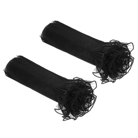 Uxcell 4.4 Yards Flower Wrapping Mesh Paper for Gift Package, Pure Edge Black, 2Pcs