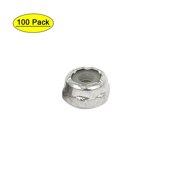 Uxcell #4-40 304 Stainless Steel Nylock Self-Locking Nylon Insert Hex Lock Nuts 100 Pack