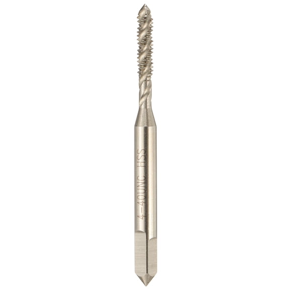 Uxcell 4-40 UNC Spiral Flute Thread Tap - M2 High Speed Steel Right Hand Thread Tap Polished Finish Screw Thread Milling Machine Taps Threading Tapping