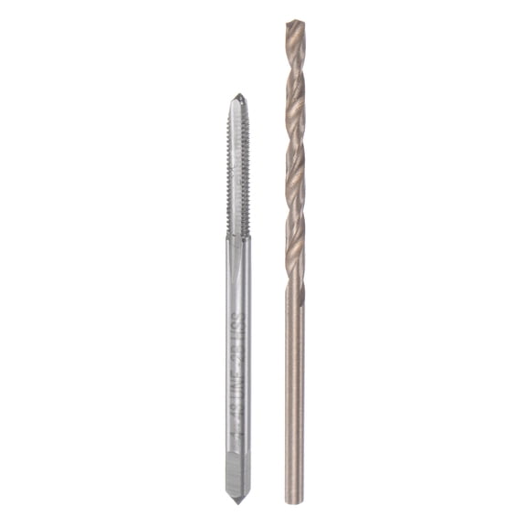 Uxcell 4# 48 UNF 2B Straight Flute Thread Tap 2.2mm Drill Bit Set High Speed Steel