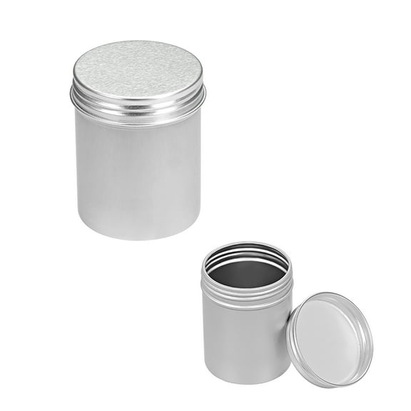 Uxcell 4.4oz 130ml Screw Top Lid Round Aluminum Cans Tin Containers Silver Tone 6 Pack