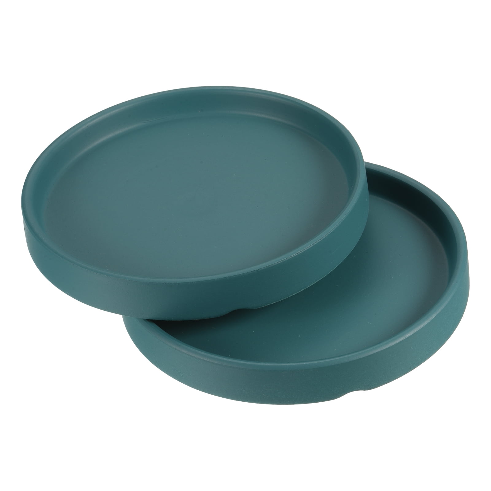 Uxcell 4.5" Ceramic Round Planter Saucer Flower Pot Drip Tray Coaster, Cyan 2 Pack