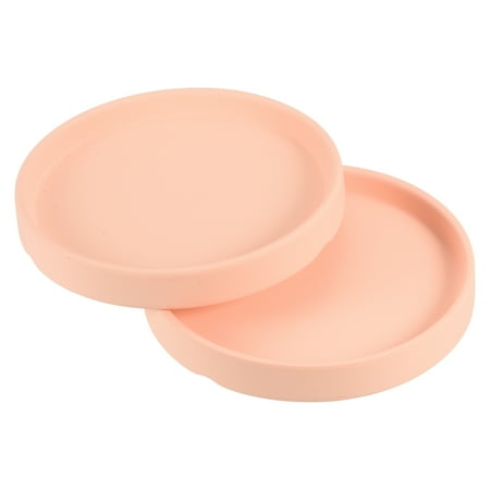 Uxcell 4.5" Ceramic Round Planter Saucer Flower Pot Drip Tray Coaster, Pink 2 Pack