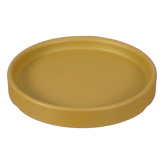 Uxcell 4.5 Inch Ceramic Plant Saucers, Round Flower Planter Water Trays Ceramic Plant Saucer Pot Tray -Fitting for (Outdoor/Indoors/Garden/Planting/Water/Flower/Coffee) Yellow
