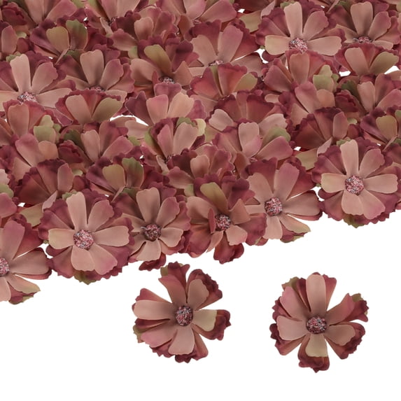 Uxcell 4.5 cm Dia Artificial Daisies Flower Heads Silk Fake Daisies Heads 50 Pcs Coffee