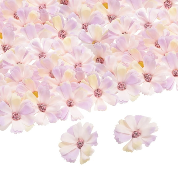 Uxcell 4.5 cm Dia Artificial Daisies Flower Heads Silk Fake Daisies Heads 50 Pcs Light Purple