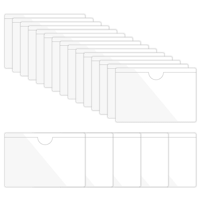 sticky card sleeves Uxcell Self Adhesive Index Card Pockets, Clear PVC Durable Plastic Sleeves,  4.5 x 6.3 Inches, 30 Pack