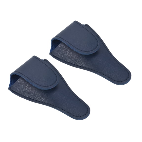 Uxcell 4.5"x2.6" PU Leather Embroidery Scissors Sheath Protective Cover, Dark Blue 2 Pack