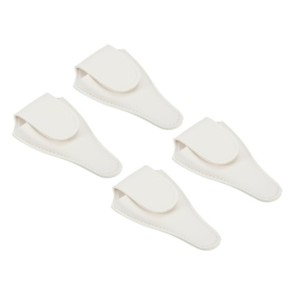 Uxcell 4.5"x2.6" PU Leather Embroidery Scissors Sheath Protective Cover, White 4 Pack