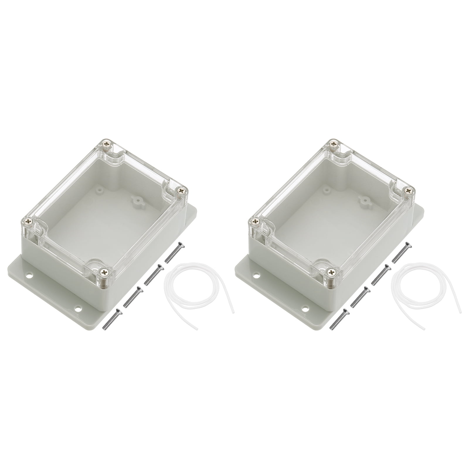 Uxcell 4.52" x 3.54" x 2.16" Junction Box DIY Wiring Box Enclosure Project Case ABS for DIY Projects Grey, 2 Pack