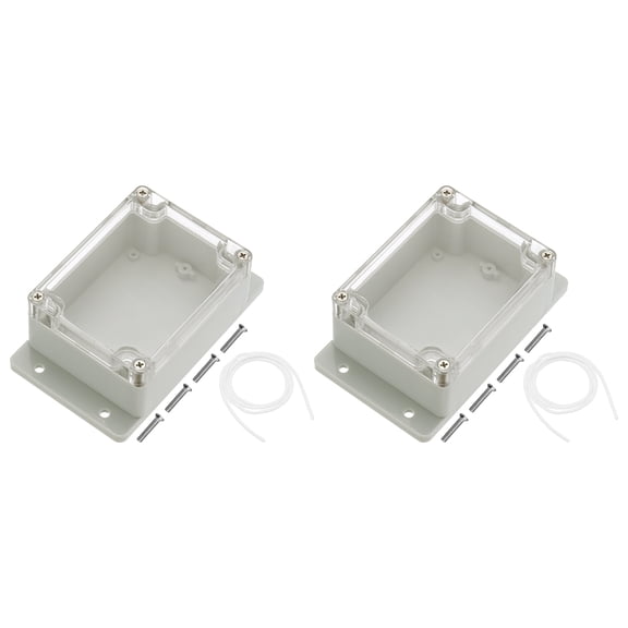 Uxcell 4.52" x 3.54" x 2.16" Junction Box DIY Wiring Box Enclosure Project Case ABS for DIY Projects Grey, 2 Pack