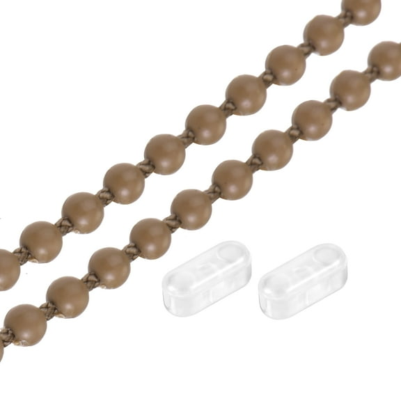 Uxcell 4.5mmx9m 2 Connectors Roller Shade Ball Chain Dark Brown