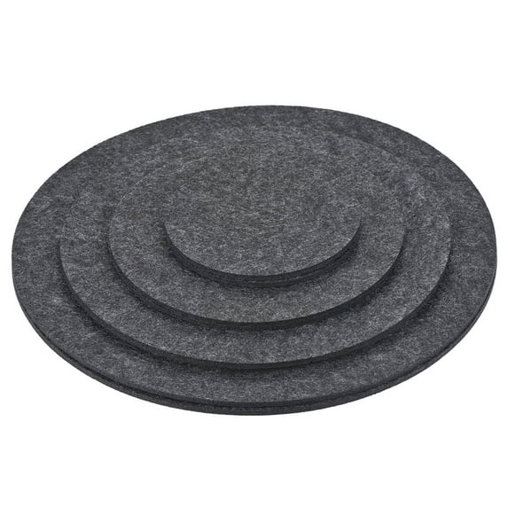 Uxcell 4" 6" 8" 10" Round Plant Coasters Felt Reversible Pad Mat, Gray 8in1 Set
