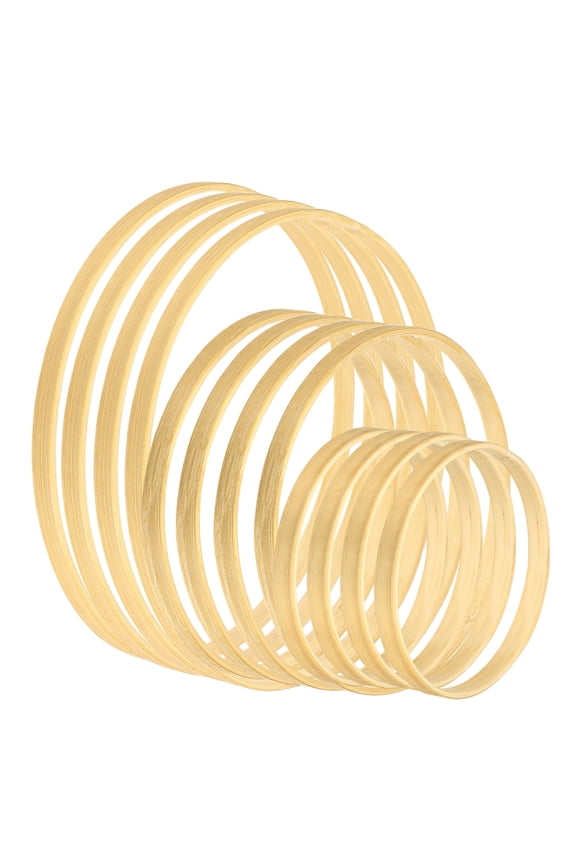 4/6/8 Inch Wooden Bamboo Floral Hoop Rings 12Pcs in 1 Set