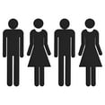 thumbnail image 1 of Uxcell 4.7" Bathroom Sign, 2 Pairs Men Women Restroom Sign Self-Adhesive Toilet Door Decor Sticker Black, 1 of 6