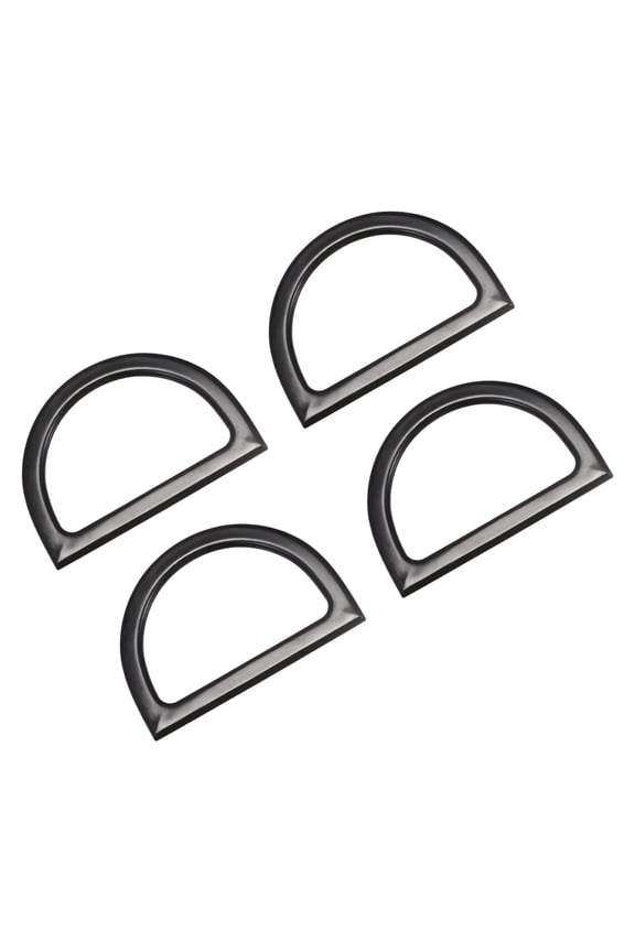 4.7" D Shape Purse Handles Handbag Handle Replacement for DIY Making, 4Pack Black
