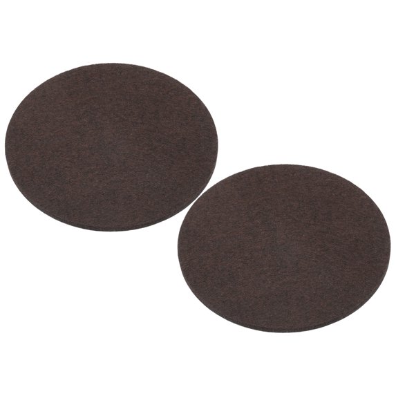 Uxcell 4.7" Dia. Adhesive Non-Slip Backed Felt, 2 Pcs 5mm Thick Round Lamp Base Anti-Slip Mat Anti-Scratch Pad, Brown