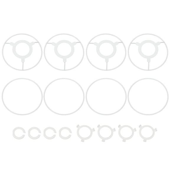 Uxcell 4.7 Inch Lamp Shade Ring, 4 Set Lamp Shade Frame with E27 to E26 or E14 Adapter Lampshade Frame Wire with Conversion Ring