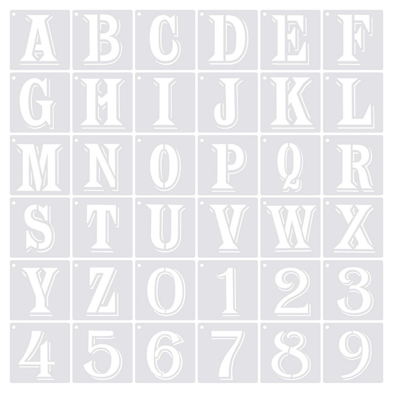 Uxcell 4.7 Inch Letter Number Stencils 6 uxcell-4-7-inch-letter-number-stencils-6-width-alphabet-numbers-templates-set-with-ring-shadow-white-36-pack-walmart-com
