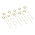thumbnail image 1 of Uxcell 4.7 Inch Metal Wire Place Card Holder, 20 Pack Photo Picture Floral Picks Round Shape Clips DIY, Gold Tone, 1 of 4