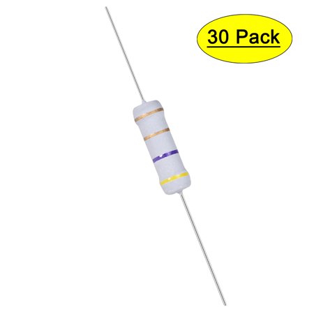 Uxcell 30Pcs 2W 2 Watt Metal Oxide Film Resistor Axile 4.7 Ohm ±5% Tolerance