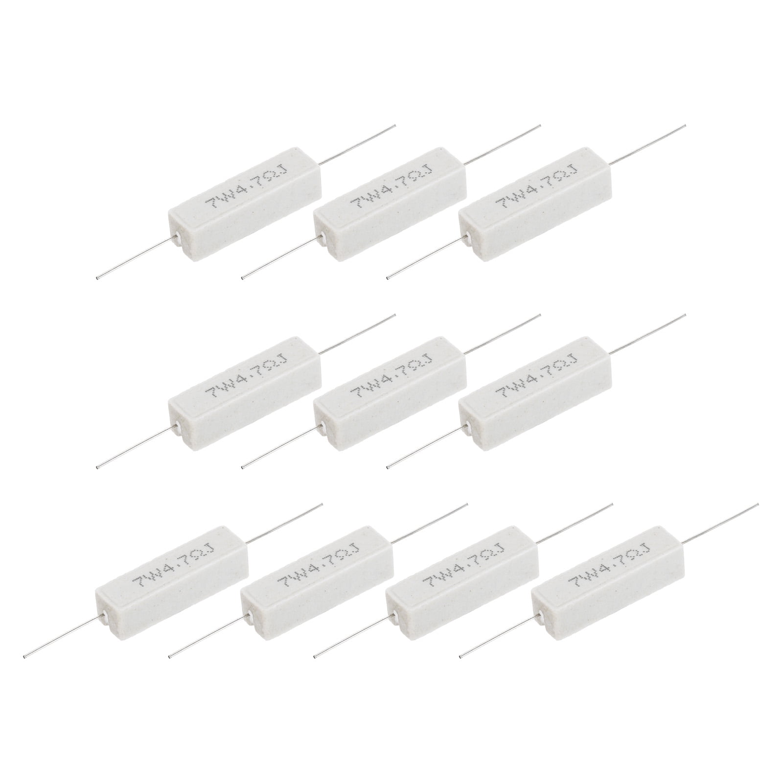 Uxcell 4.7 Ohm Ceramic Cement Resistor, 7W Power Wirewound Horizontal ...