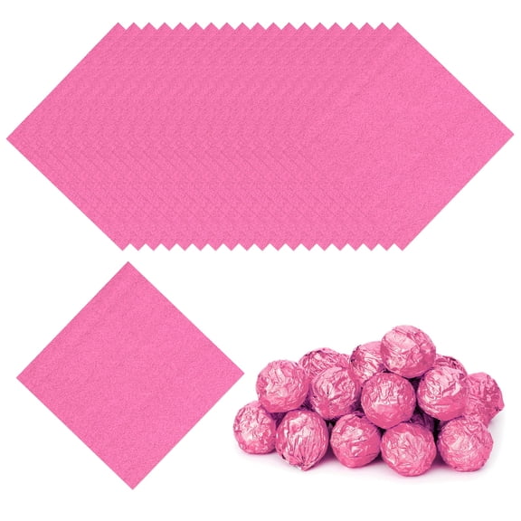 Uxcell Foil Candy Wrappers Chocolate Wrapping Paper, for Homemade Caramel DIY Candies Decoration Chocolate Cake Packaging Pink 5x5 Inch