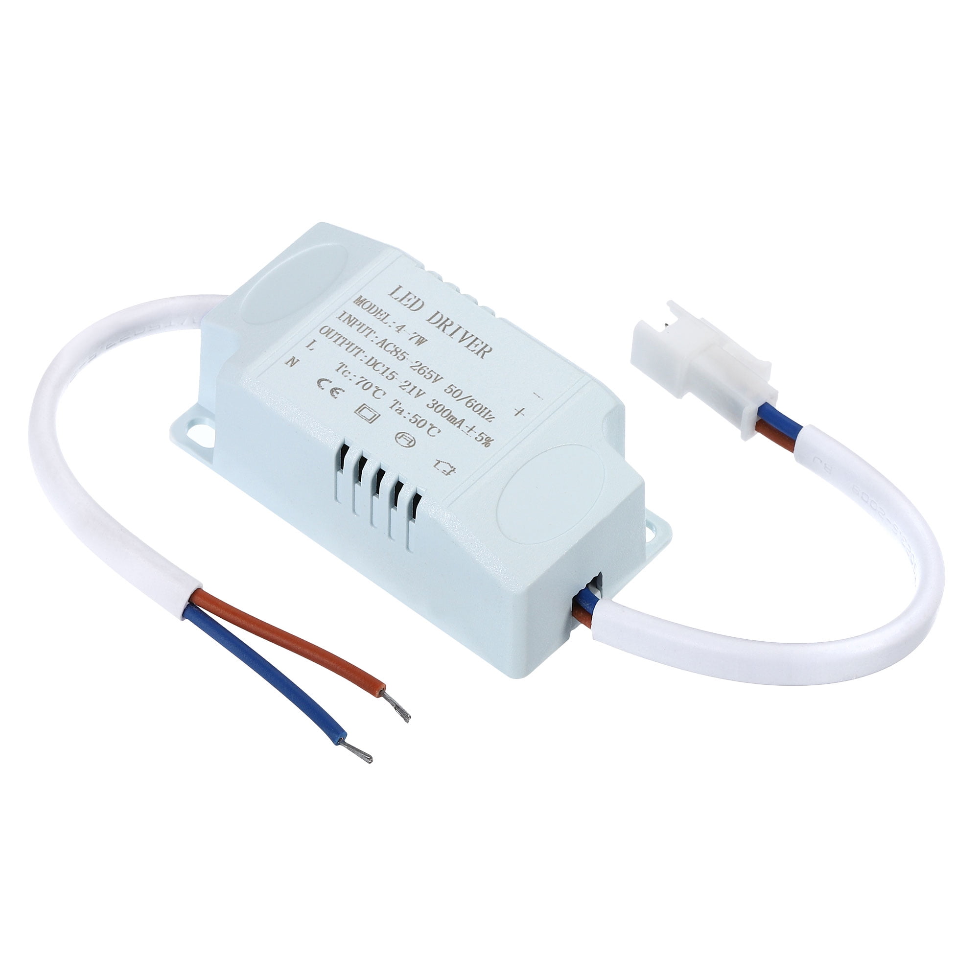 Uxcell 4-7W 300mA LED Driver AC 85-265V Output 15-21V DC Male Connector ...