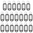 thumbnail image 1 of Uxcell Plastic Key Tags with Split Ring Label Window Identifiers ID Keychain Tags for Name Luggage Black, 1 of 6