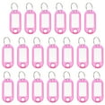 thumbnail image 1 of Uxcell Plastic Key Tags with Split Ring Label Window Identifiers ID Keychain Tags for Name Luggage Fuchsia, 1 of 6
