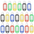 thumbnail image 1 of Uxcell Plastic Key Tags with Split Ring Label Window Identifiers ID Keychain Tags for Name Luggage Multicolor, 1 of 6
