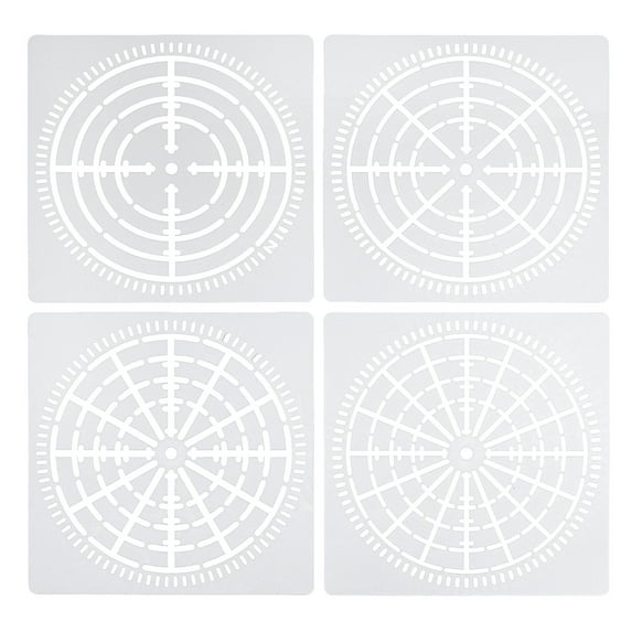 Uxcell 4 8 12 16 Segment Mandala Stencil, 4 Pack 6" Mandala Stencils Reusable Mandala Template Painting Tool, White
