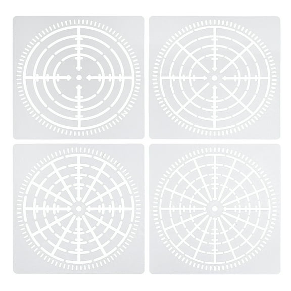 Uxcell 4 8 12 16 Segment Mandala Stencil, 4 Pack 6" Mandala Stencils Reusable Mandala Template Painting Tool, White
