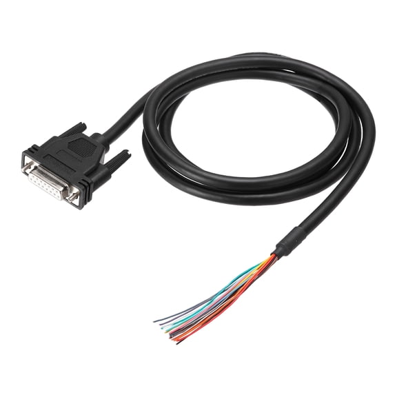 Uxcell 4.9 ft 26AWG DB15 Female Connector to Bare Wire END RS232 15-Pin