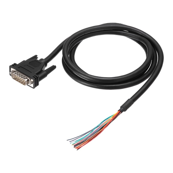Uxcell 4.9 ft 26AWG DB15 Male Connector to Bare Wire END RS232 15-Pin