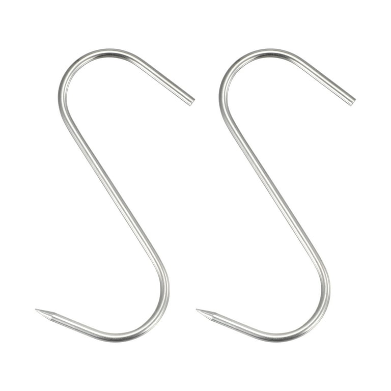 Uxcell 4.92 Meat Hooks, 0.16 Thick Stainless Steel S-Hook, Meat  Processing Hanging 2Pack