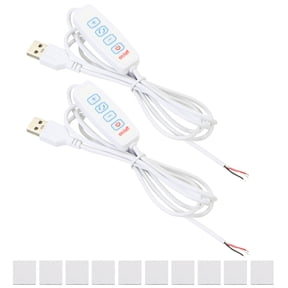 Uxcell 4.92ft LED Strip Dimmer Switch, 2set DC 5V Button USB Inline Switch Cable Brightness Controller, White