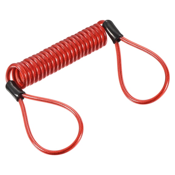 Uxcell 4.92ft Security Steel Cable Coated Spring Double Loop Steel Red