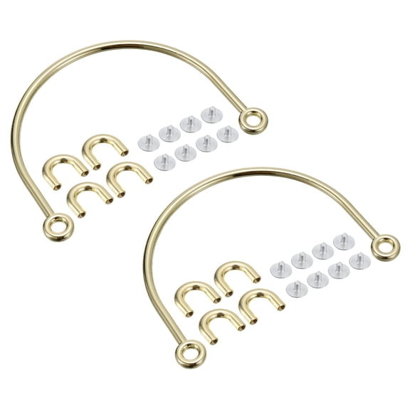 Uxcell 4.96" Semicircle Handbag Handle Frame Replacement for Purse Making, 2Pack Gold