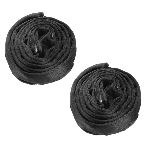 Uxcell 4.9ft Chandelier Chain Cord Cover, 2 Pcs Velvet Cloth Fabric Chain Sleeve Decorative Cord Covers for Chandelier Wires Swing Cable, Hook and Loop Fastener Style, Black