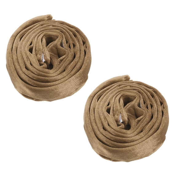 Uxcell 4.9ft Chandelier Chain Cord Cover, 2 Pcs Velvet Cloth Fabric Chain Sleeve Decorative Cord Covers for Chandelier Wires Swing Cable, Hook and Loop Fastener Style, Light Coffee